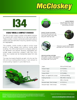 Bauschutt-Recyclinganlagen McCloskey I34R