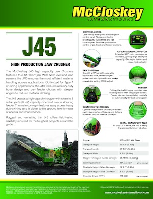 Bauschutt-Recyclinganlagen McCloskey J45