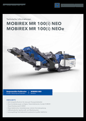 Bauschutt-Recyclinganlagen Kleemann MR 100i NEO