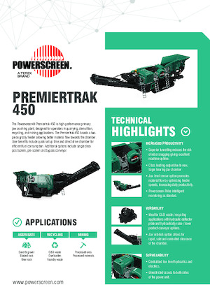 Bauschutt-Recyclinganlagen Powerscreen Premiertrak 450