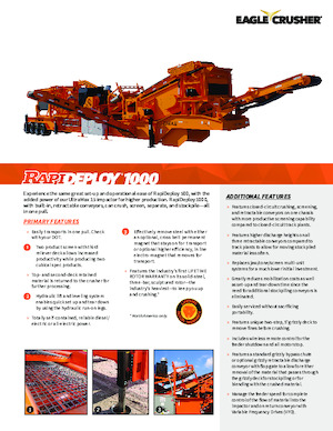 Bauschutt-Recyclinganlagen Eagle Crusher RapiDeploy 1000
