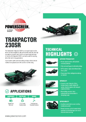 Bauschutt-Recyclinganlagen Powerscreen Trakpactor 230SR