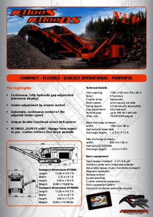 Bauschutt-Recyclinganlagen Rockster R1100S 