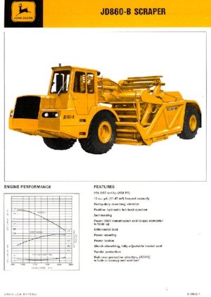 Scraper John Deere Construction JD860-B