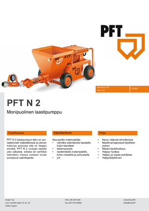 Schneckenförderpumpen PFT N 2 V