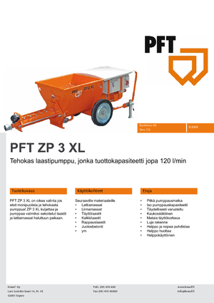 Schneckenförderpumpen PFT ZP 3 XL V