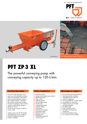 Schneckenförderpumpen PFT ZP 3 XL V