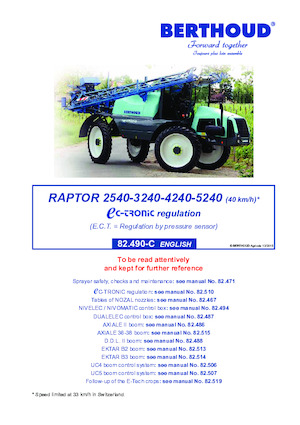 Selbstfahrende Feldspritzen Berthoud RAPTOR 5240