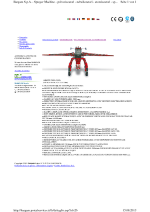 Selbstfahrende Feldspritzen Bargam Airone 2000