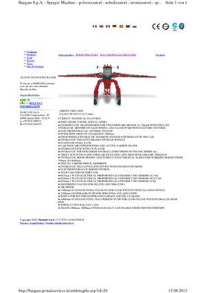 Selbstfahrende Feldspritzen Bargam Airone 2000