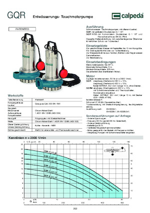 Abwasser-Schlammpumpen Calpeda GQR 10-16
