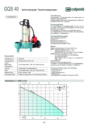 Abwasser-Schlammpumpen Calpeda GQV 50-8