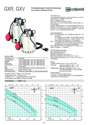 Abwasser-Schlammpumpen Calpeda GXR 12-18