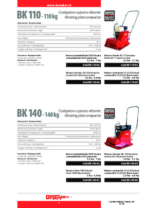 Rüttelplatten in einer Richtung Breaker BK 110-02