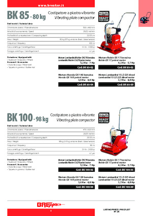 Rüttelplatten in einer Richtung Breaker BK 85-02