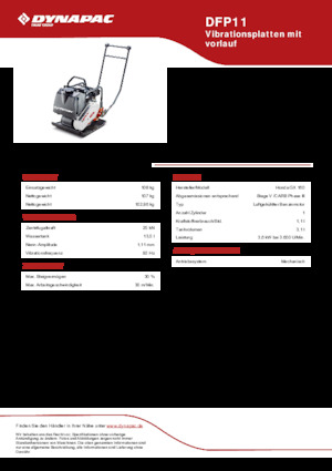 Rüttelplatten in einer Richtung Dynapac DFP11