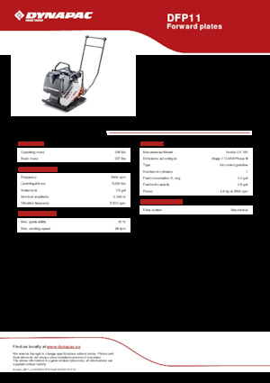 Rüttelplatten in einer Richtung Dynapac DFP11