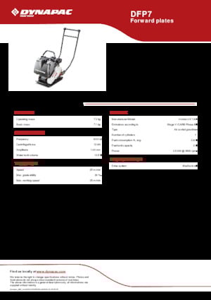 Rüttelplatten in einer Richtung Dynapac DFP7