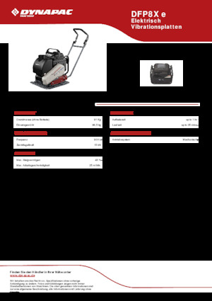 Rüttelplatten in einer Richtung Dynapac DFP8X e