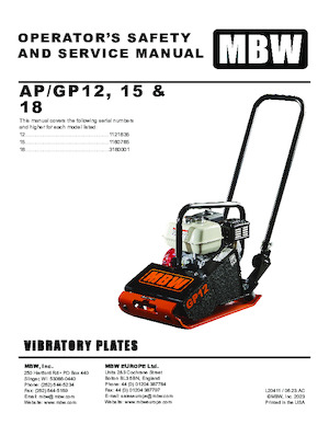 Rüttelplatten in einer Richtung M-B-W GP 18