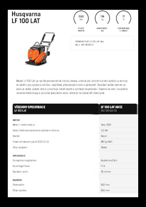Rüttelplatten in einer Richtung Husqvarna LF 100 LAT