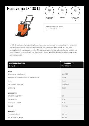 Rüttelplatten in einer Richtung Husqvarna LF 130 LT