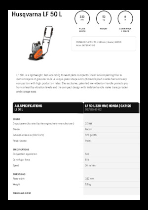 Rüttelplatten in einer Richtung Husqvarna LF 50 L