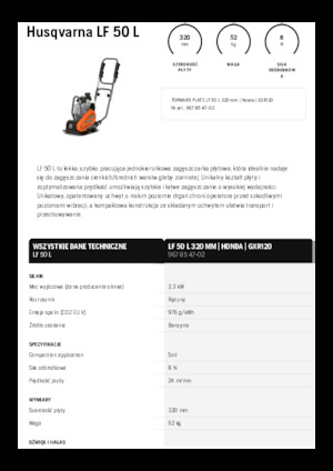 Rüttelplatten in einer Richtung Husqvarna LF 50 L