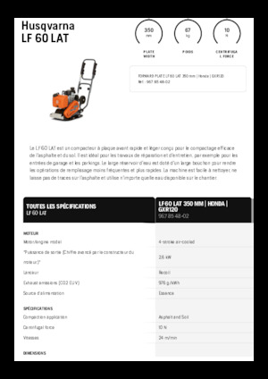 Rüttelplatten in einer Richtung Husqvarna LF 60 LAT