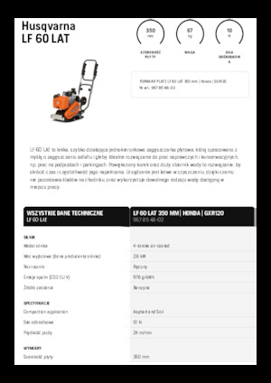 Rüttelplatten in einer Richtung Husqvarna LF 60 LAT