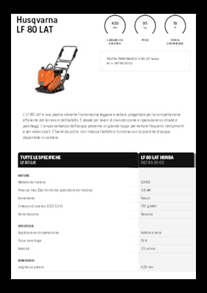 Rüttelplatten in einer Richtung Husqvarna LF 80 LAT