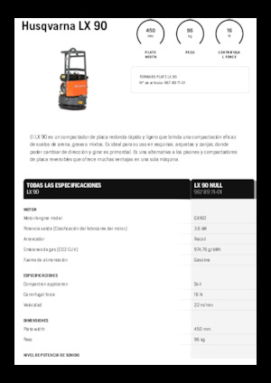 Rüttelplatten in einer Richtung Husqvarna LX 90