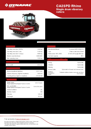 Walzenzüge Dynapac CA25PD Rhino