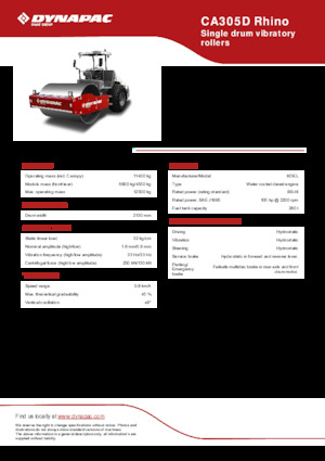 Walzenzüge Dynapac CA305D Rhino 