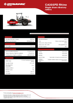 Walzenzüge Dynapac CA305PD Rhino