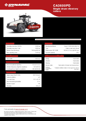 Walzenzüge Dynapac CA3600PD