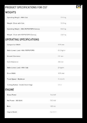 Walzenzüge Caterpillar CS7