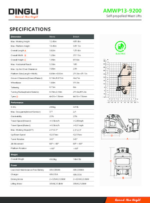 Senkrechtmast-Arbeitsbühnen Dingli AMWP13-9200