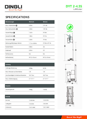 Senkrechtmast-Arbeitsbühnen Dingli DYT2-4.5S