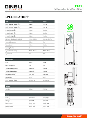 Senkrechtmast-Arbeitsbühnen Dingli TT45
