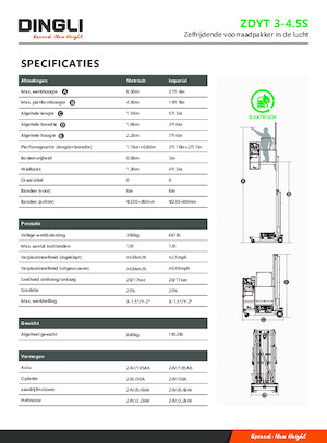 Senkrechtmast-Arbeitsbühnen Dingli ZDYT3-4.5S