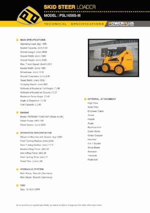 Kompaktlader PowerPlus PSL1650S-III