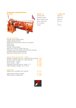 Leicht-Schneepflüge Hydrac L 2301 HS