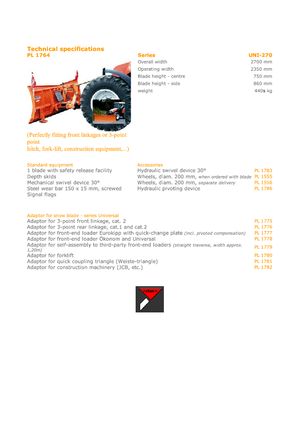 Leicht-Schneepflüge Hydrac UNI 270