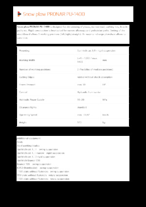 Drehklappen-Schneepflüge Pronar PU 1400