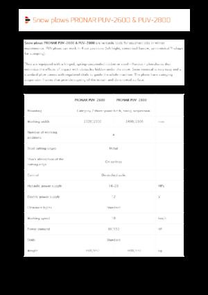 Drehklappen-Schneepflüge Pronar PUV 2800