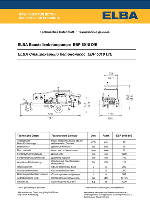 Stationäre Betonpumpen Elba EBP 5018 E