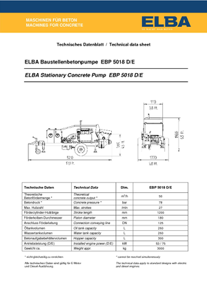 Stationäre Betonpumpen Elba EBP 5018 E