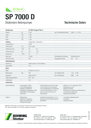 Stationäre Betonpumpen SCHWING-Stetter SP 7000 D