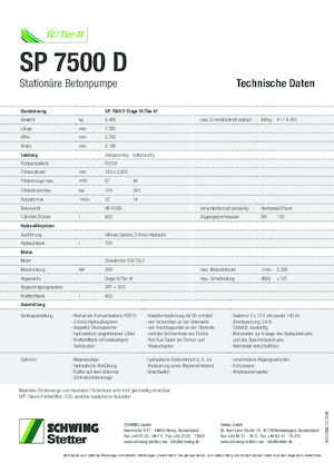 Stationäre Betonpumpen SCHWING-Stetter SP 7500 D